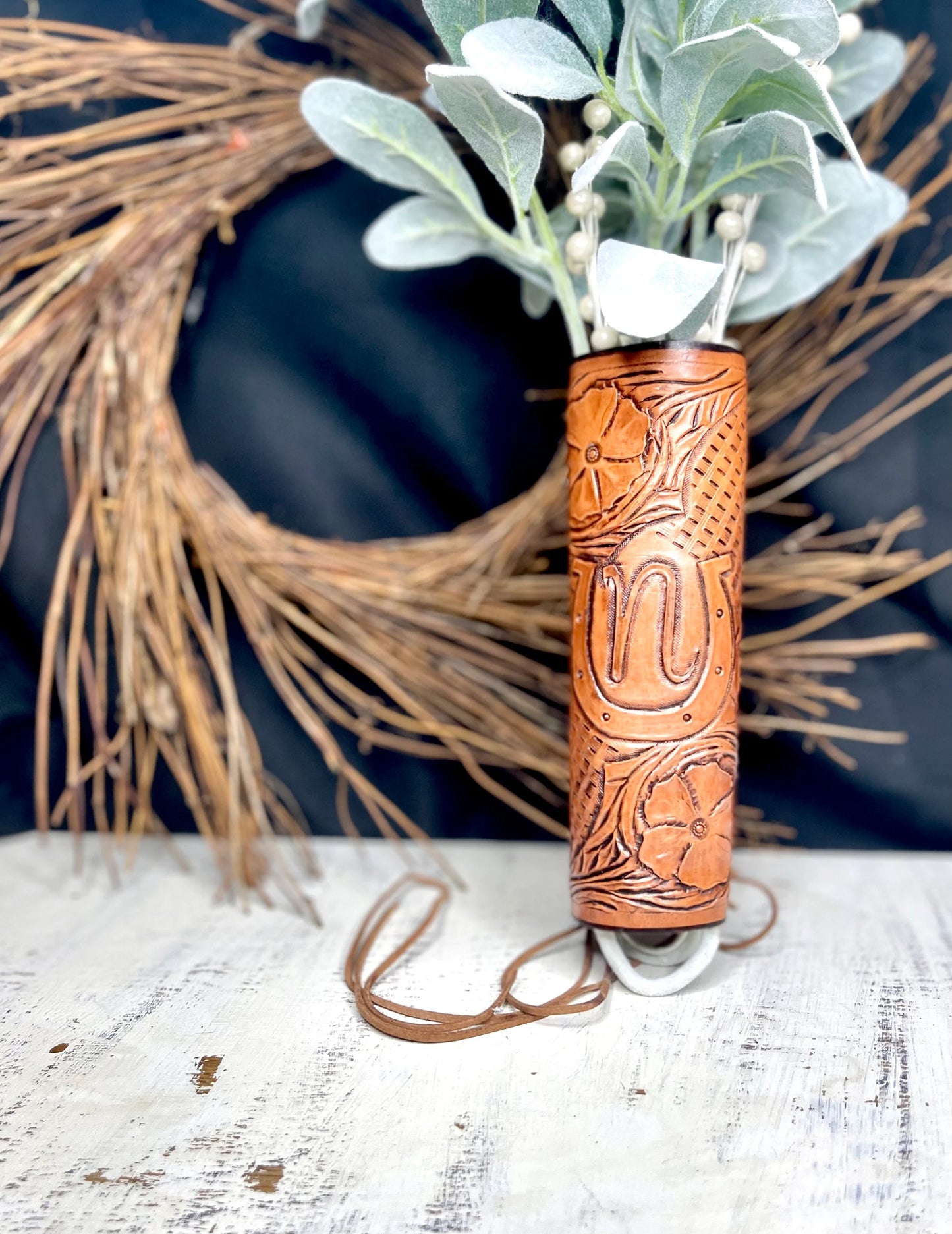 Leather Wedding Bouquet Wrap