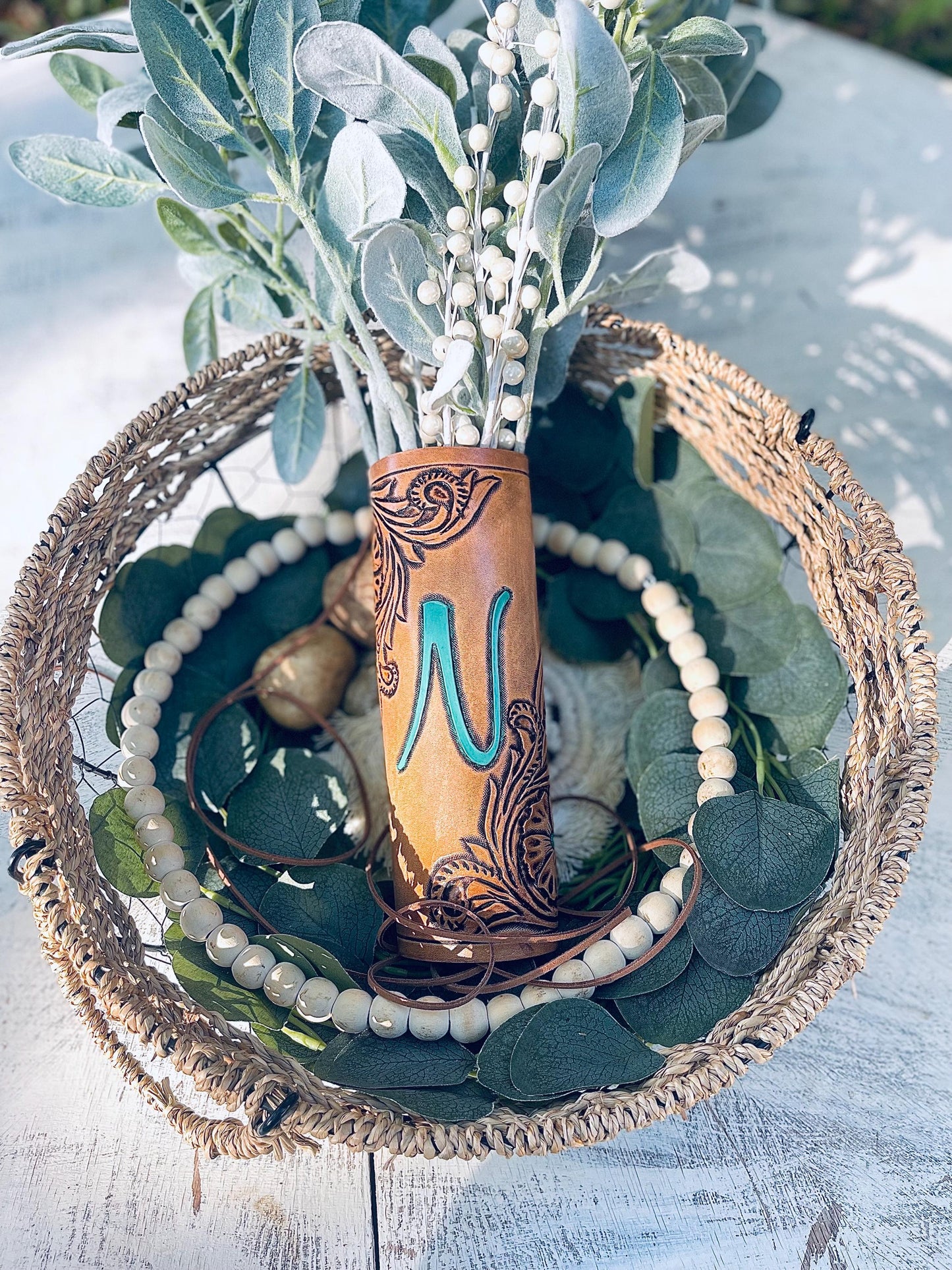 Leather Wedding Bouquet Wrap