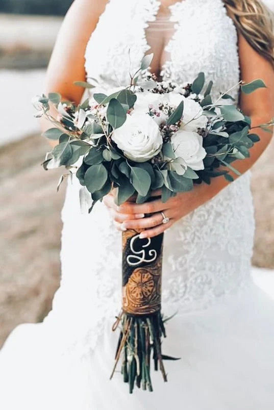 Leather Wedding Bouquet Wrap