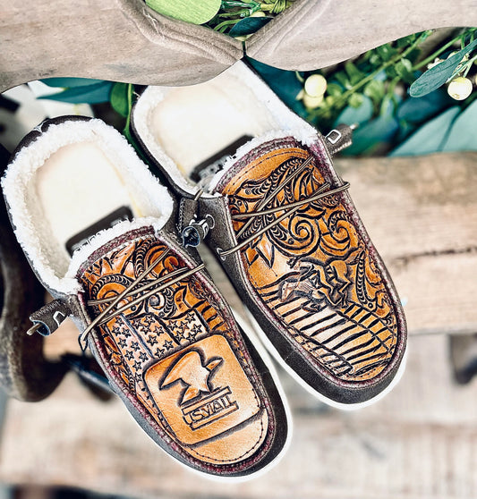 Men and Women Leather Dude Shoes