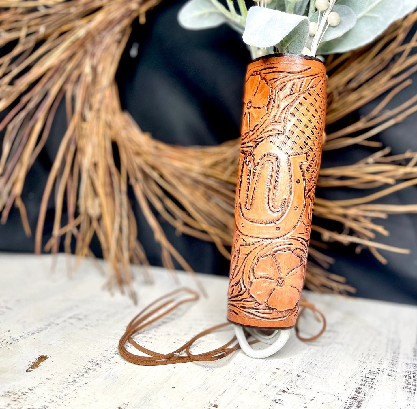 Leather Wedding Bouquet Wrap